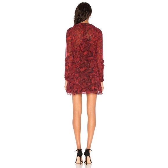 NWT IRO Prime Ruffled Dress in Red - Picture 3 of 15